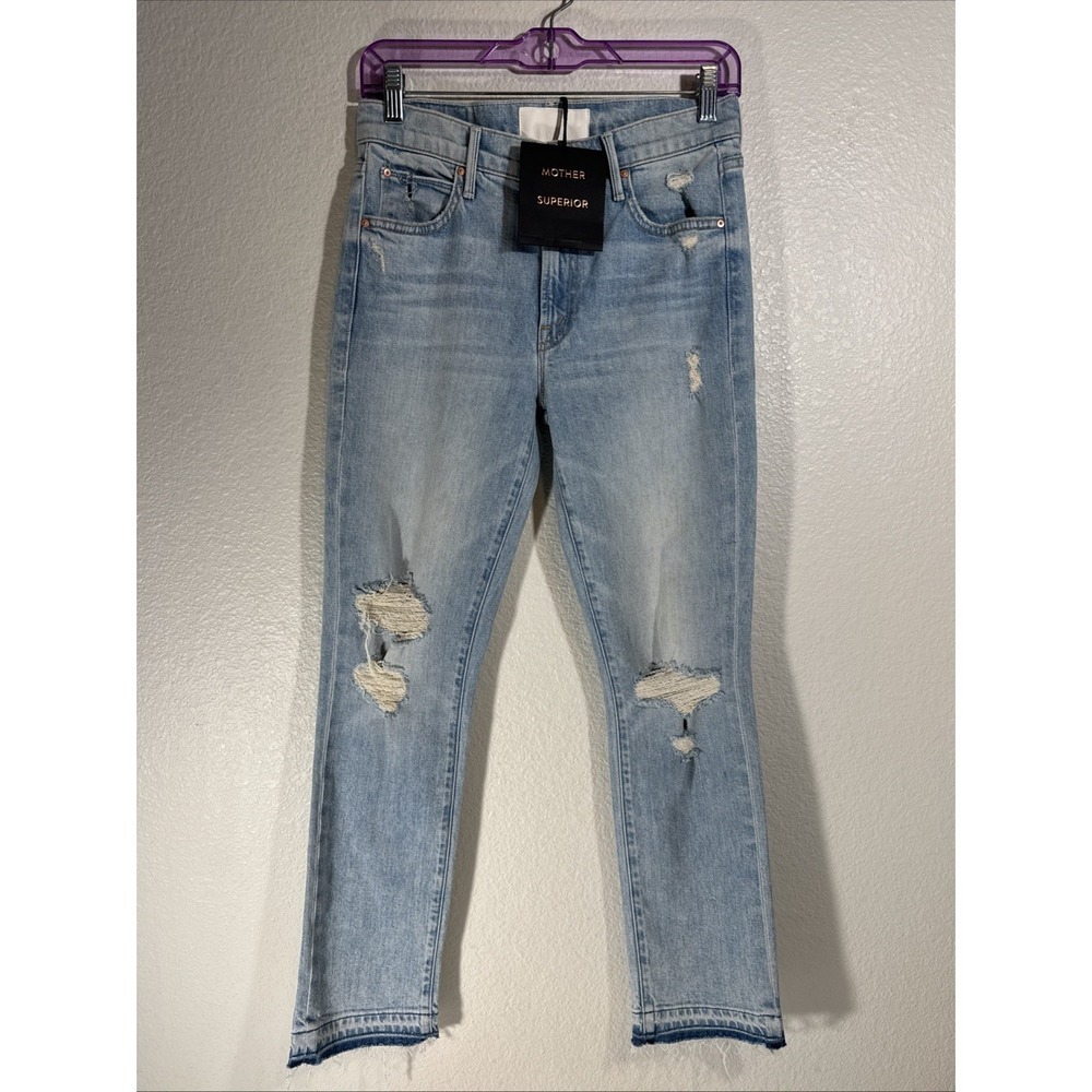 NWT Mother Superior‎ Jeans Womens 26 Rascal Ankle Undone Hem Mid Rise Distressed